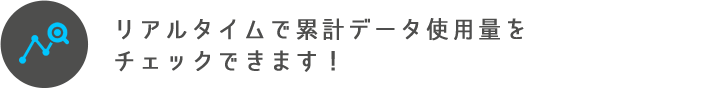 リアルタイムで累計データ使用量を チェックできます！